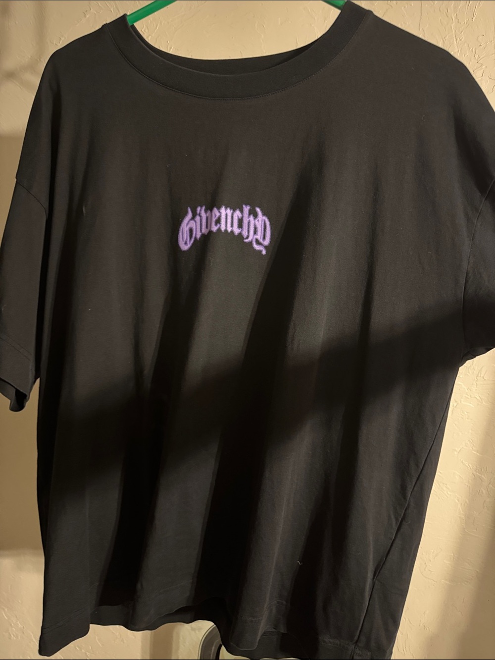 Givenchy Black Short-Sleeve Tee with Purple Logo